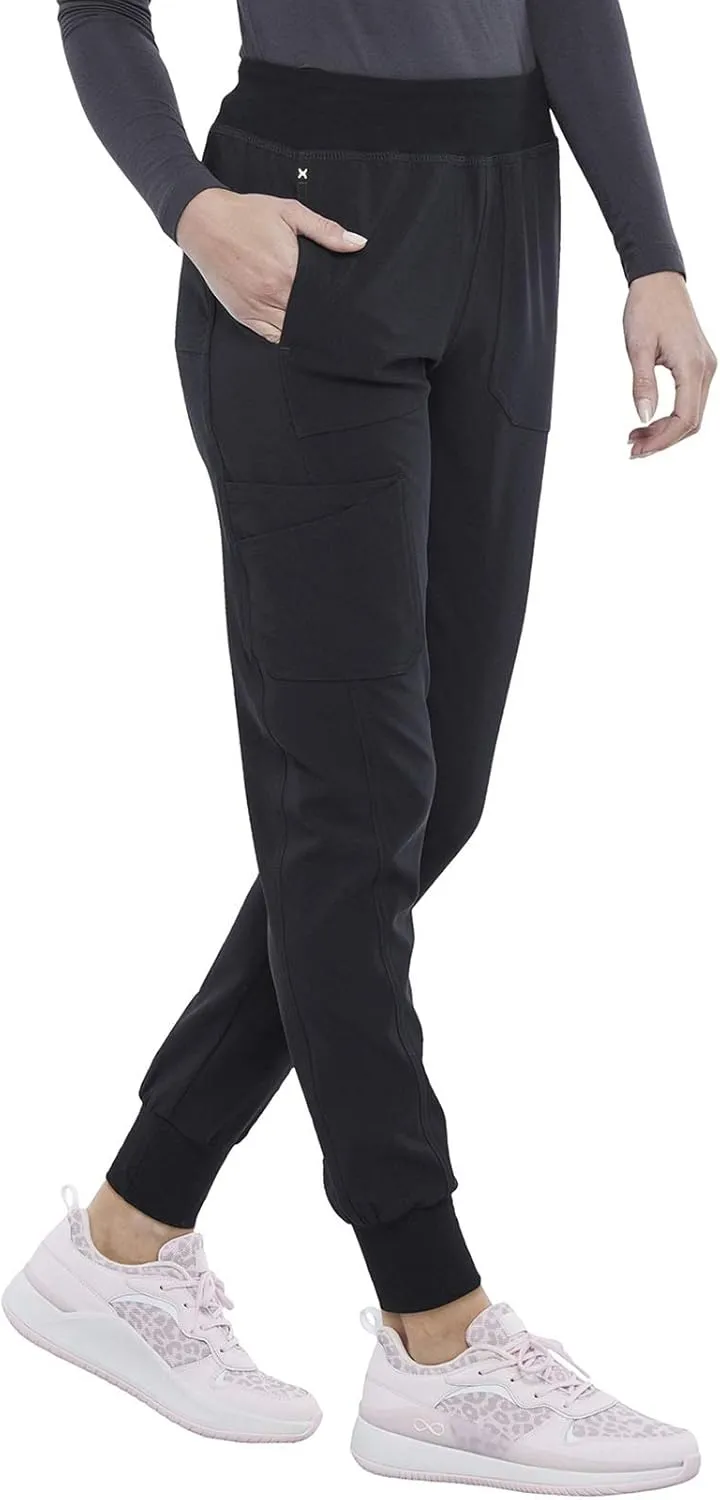 Iflex Jogger Scrubs for Women, Yoga-Inspired Knit Waistband Scrub Pants CK011
