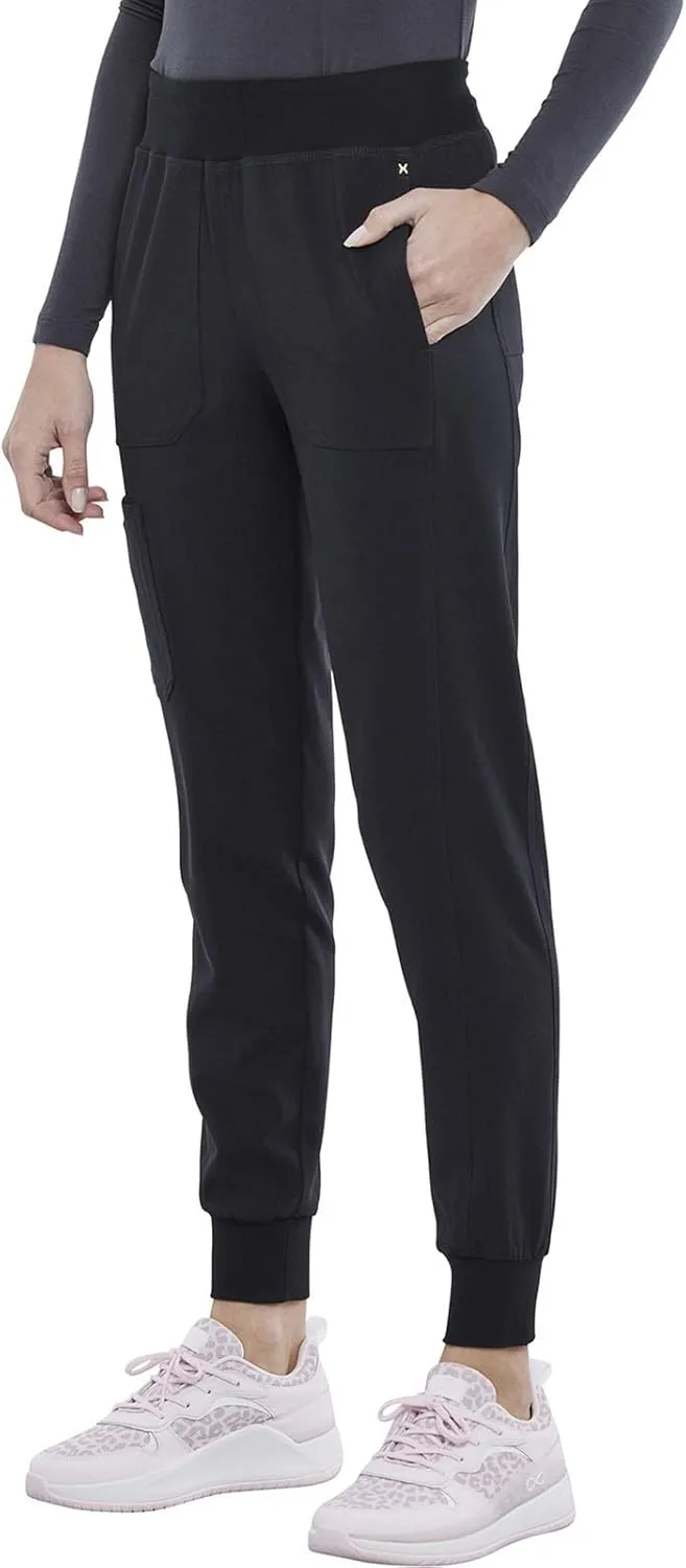Iflex Jogger Scrubs for Women, Yoga-Inspired Knit Waistband Scrub Pants CK011