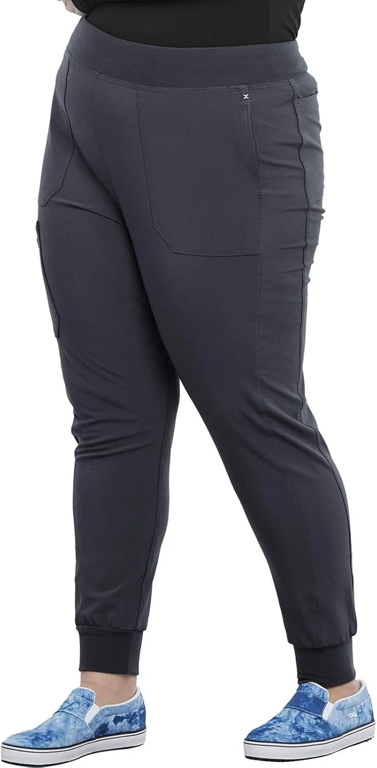 Iflex Jogger Scrubs for Women, Yoga-Inspired Knit Waistband Scrub Pants CK011