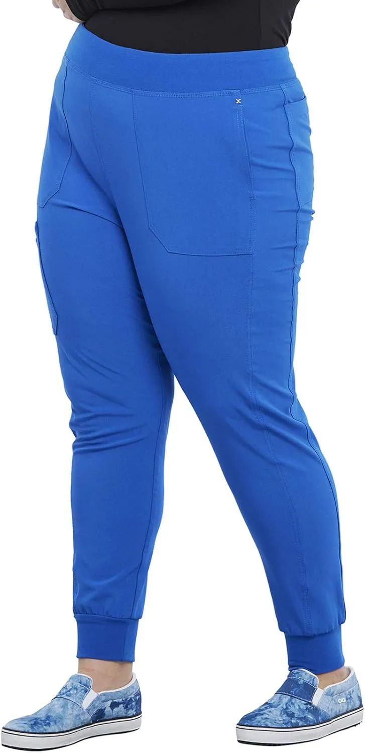 Iflex Jogger Scrubs for Women, Yoga-Inspired Knit Waistband Scrub Pants CK011
