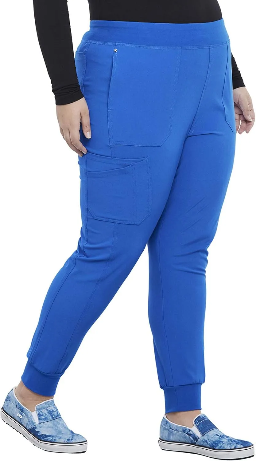 Iflex Jogger Scrubs for Women, Yoga-Inspired Knit Waistband Scrub Pants CK011