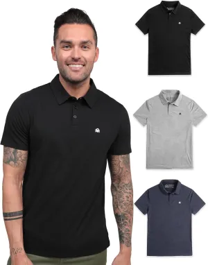 INTO THE AM Men's Polo Shirts - Fitted Short Sleeve Collar Shirt for Men S - 4XL