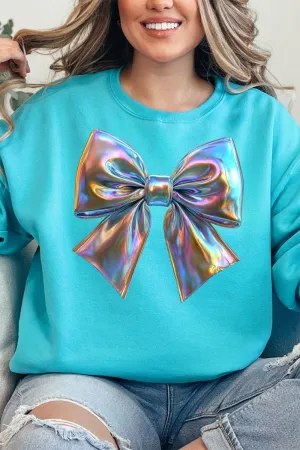 Iridescent Satin Bow Unisex NuBlend Crew Sweatshirt