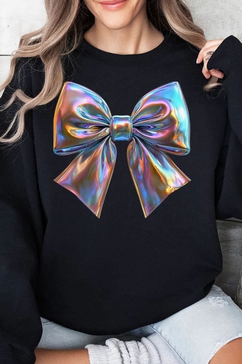 Iridescent Satin Bow Unisex NuBlend Crew Sweatshirt