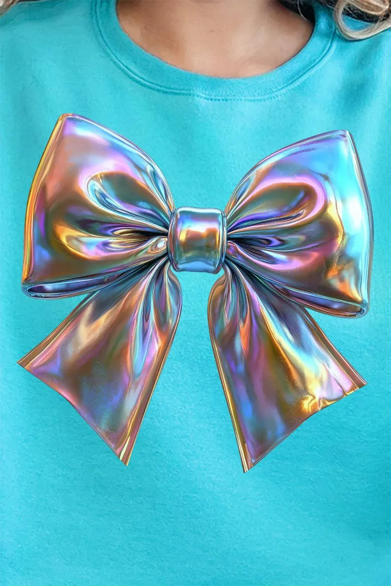 Iridescent Satin Bow Unisex NuBlend Crew Sweatshirt