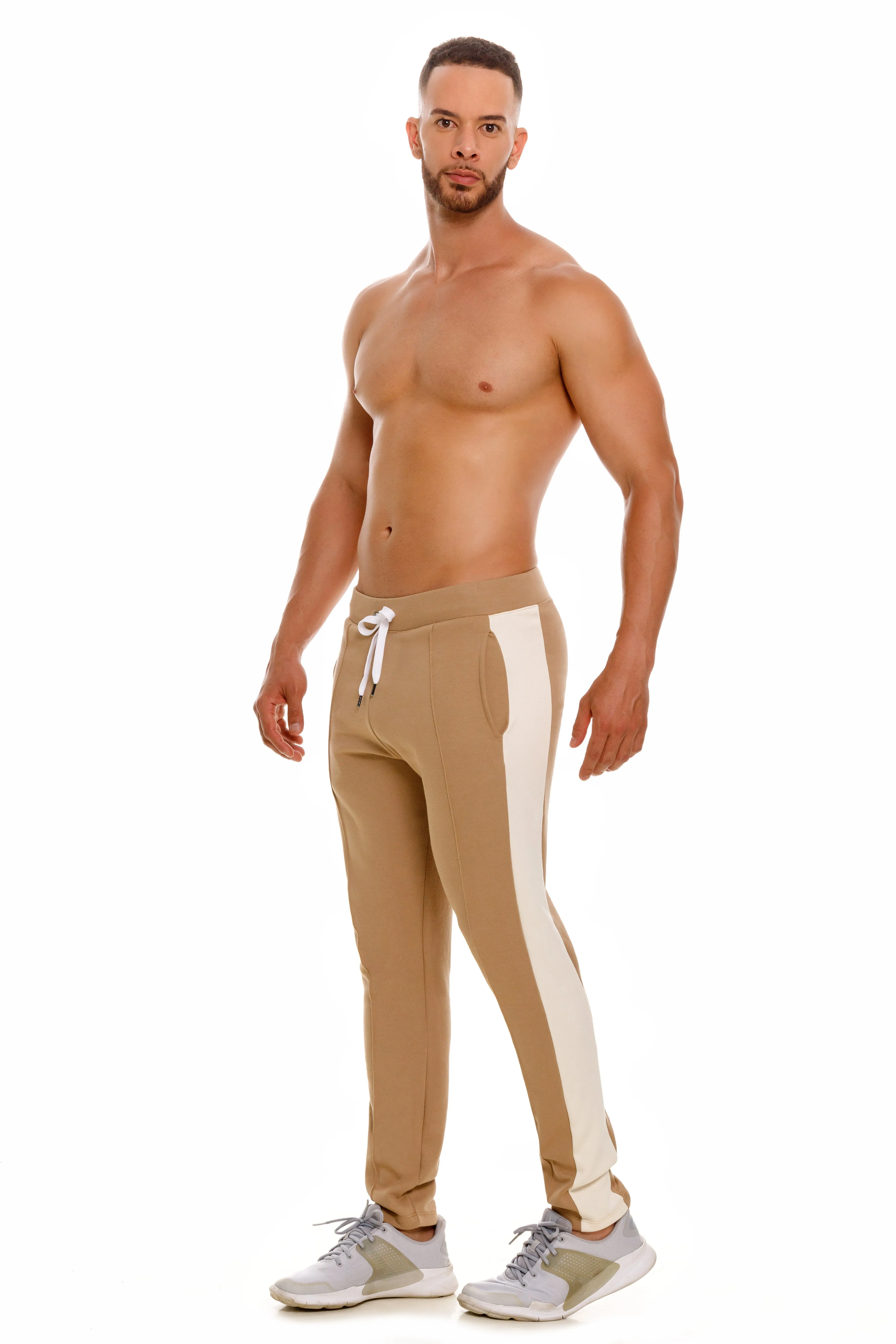 JOR Varsity slim-fit cotton jogger brown