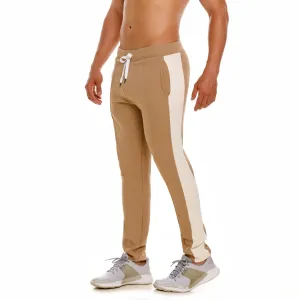 JOR Varsity slim-fit cotton jogger brown