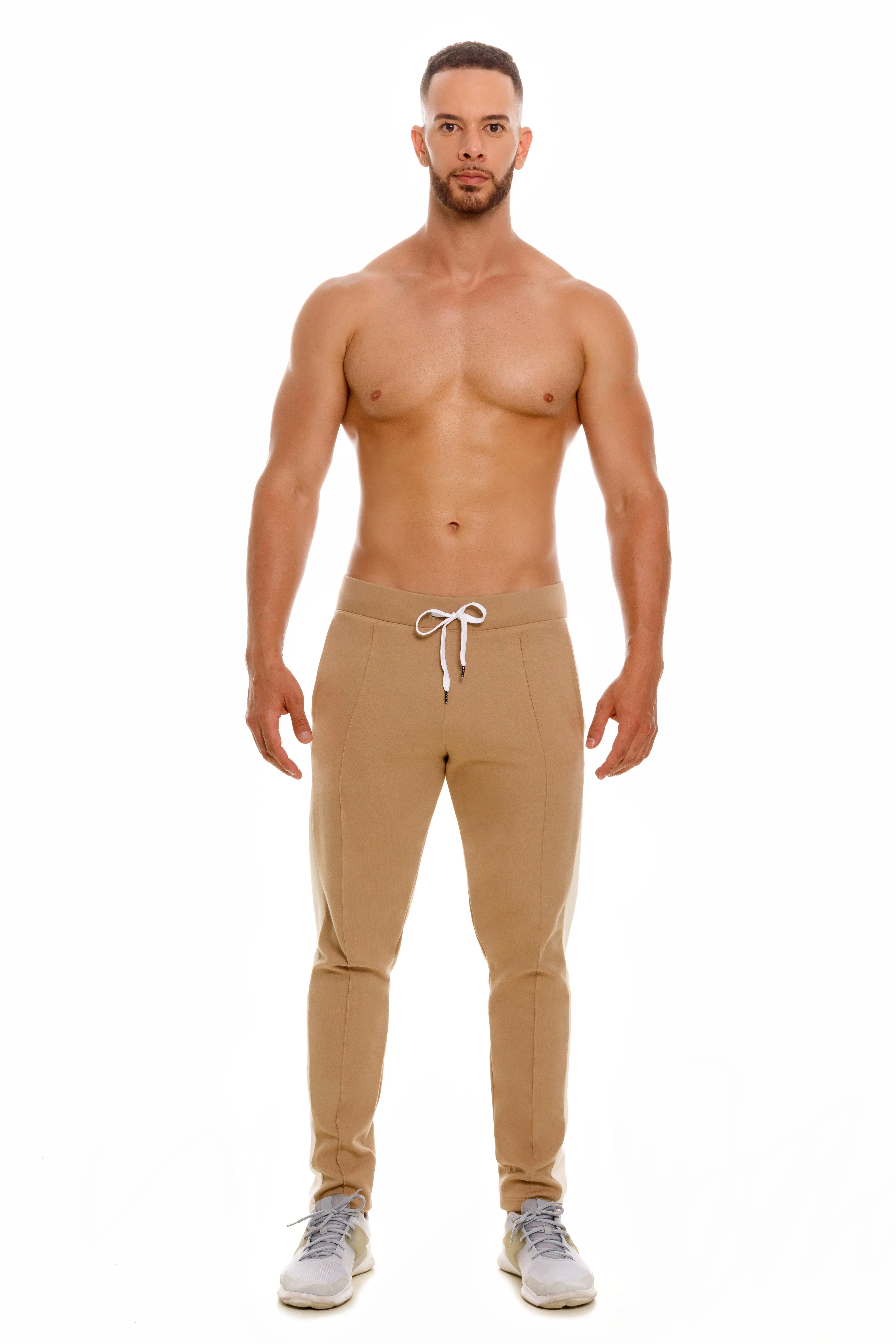 JOR Varsity slim-fit cotton jogger brown