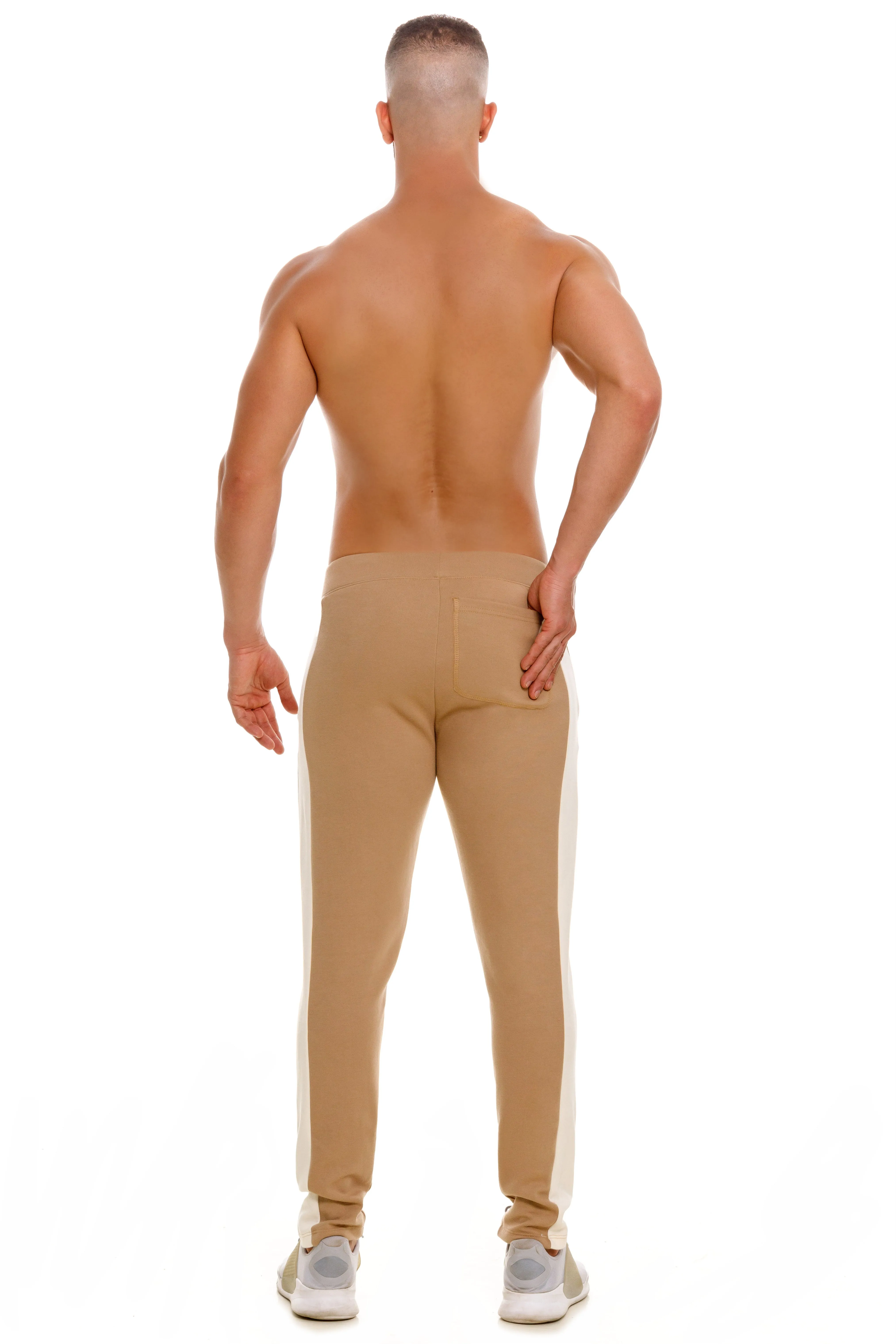 JOR Varsity slim-fit cotton jogger brown