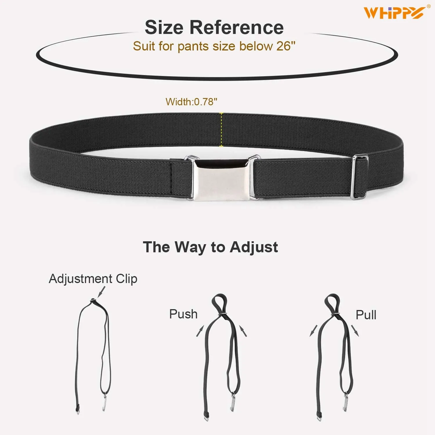 Kids Adjustable Belt, Elastic Belts with Easy Magnetic Buckle for Boys and Gilrs 2 Pack