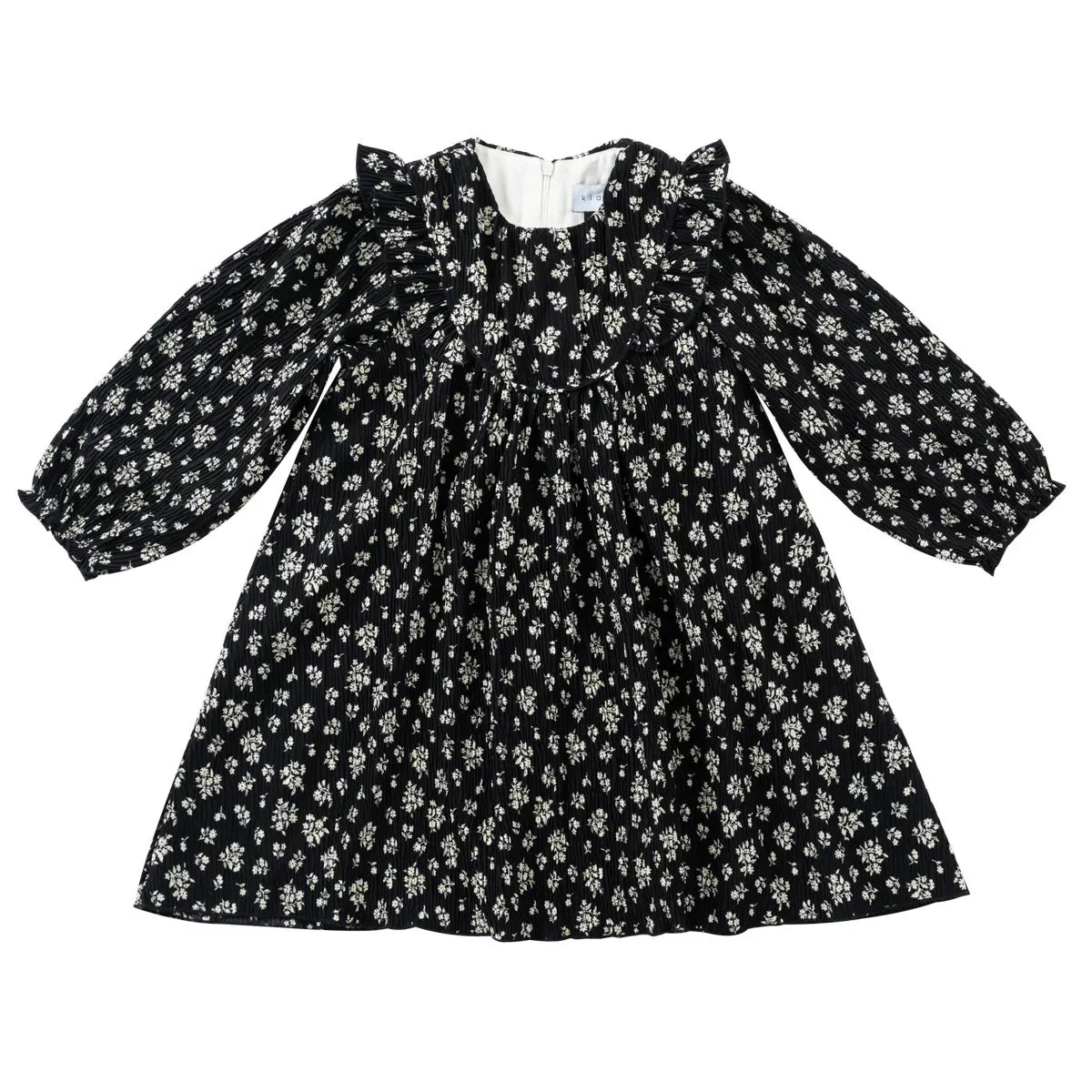 Kipp Black Crinkle Bib Dress