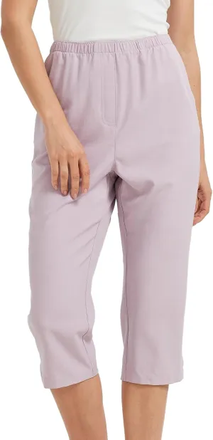KYAL Women's High Waisted Stretchy Work Capri Pants Straight Leg Business Office Trousers with Pockets