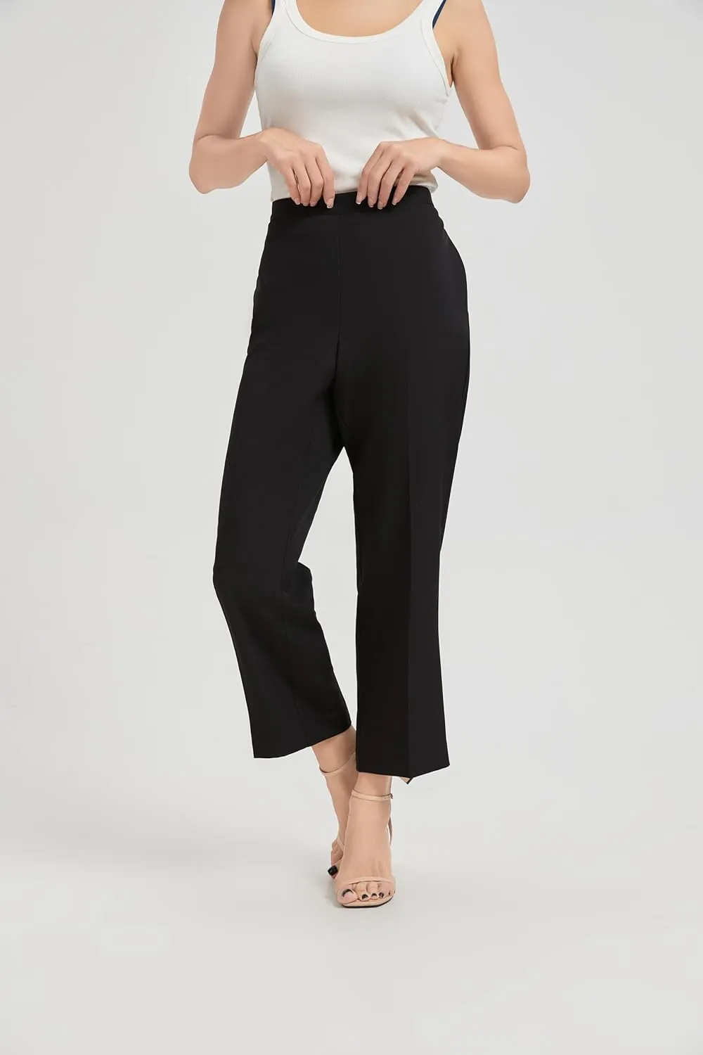 KYAL Women's High Waisted Stretchy Work Pants Straight Leg Business Office Trousers
