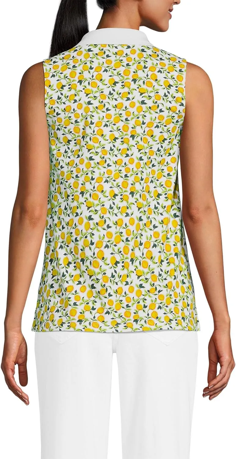 Lands' End Women's American-Grown Supima Cotton Sleeveless Polo