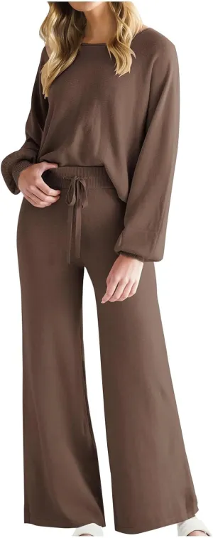 Lastesso Ladies Loungewear Sets Fuzzy Outfits Sets 2 Piece Loose Fit Solid Lounge Wear Comfortable Spring Life Homewear