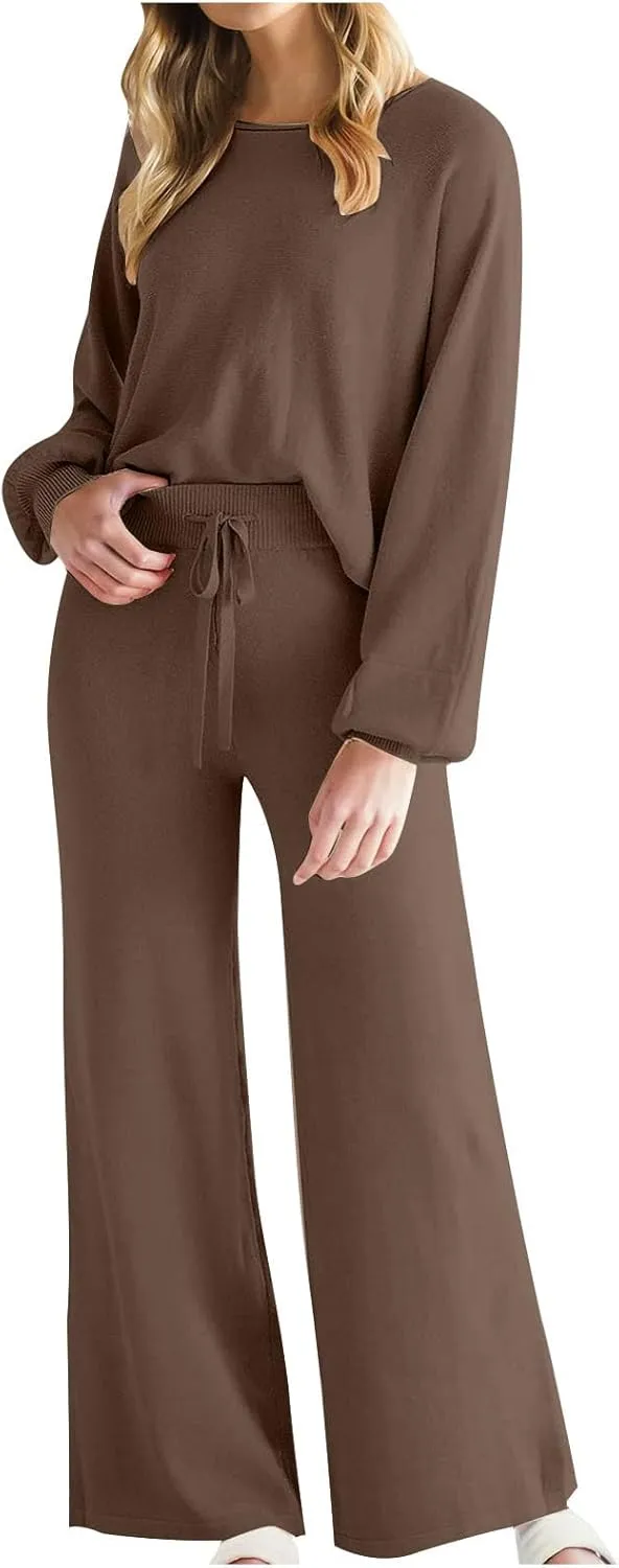 Lastesso Ladies Loungewear Sets Fuzzy Outfits Sets 2 Piece Loose Fit Solid Lounge Wear Comfortable Spring Life Homewear