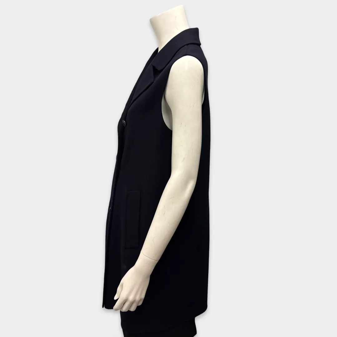 Loro Piana Women's Navy Blue Sleeveless double-breasted coat jacket