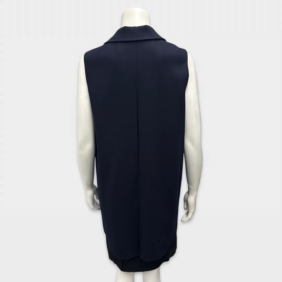 Loro Piana Women's Navy Blue Sleeveless double-breasted coat jacket