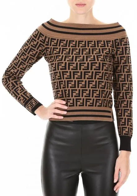 Macro FF Knit Off-the-Shoulder Top