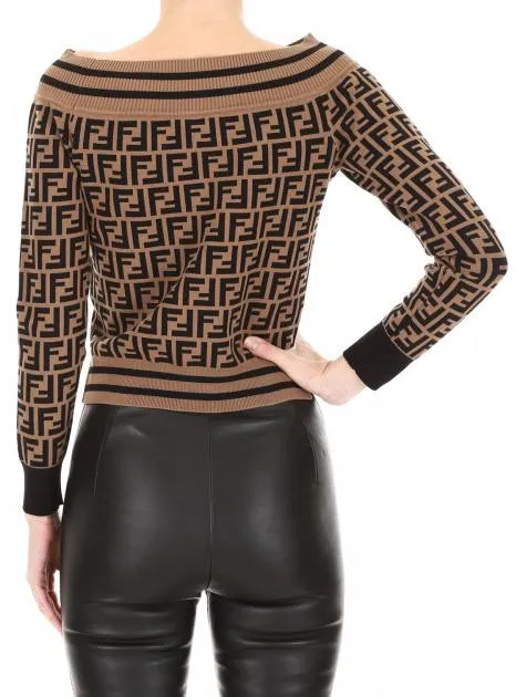 Macro FF Knit Off-the-Shoulder Top