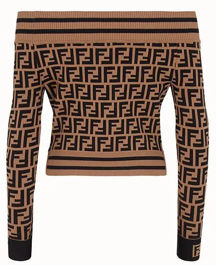 Macro FF Knit Off-the-Shoulder Top