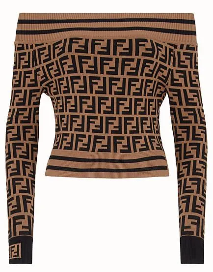 Macro FF Knit Off-the-Shoulder Top