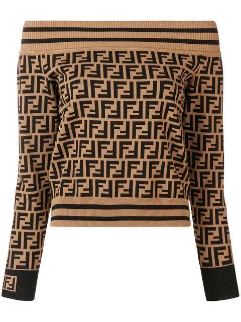 Macro FF Knit Off-the-Shoulder Top
