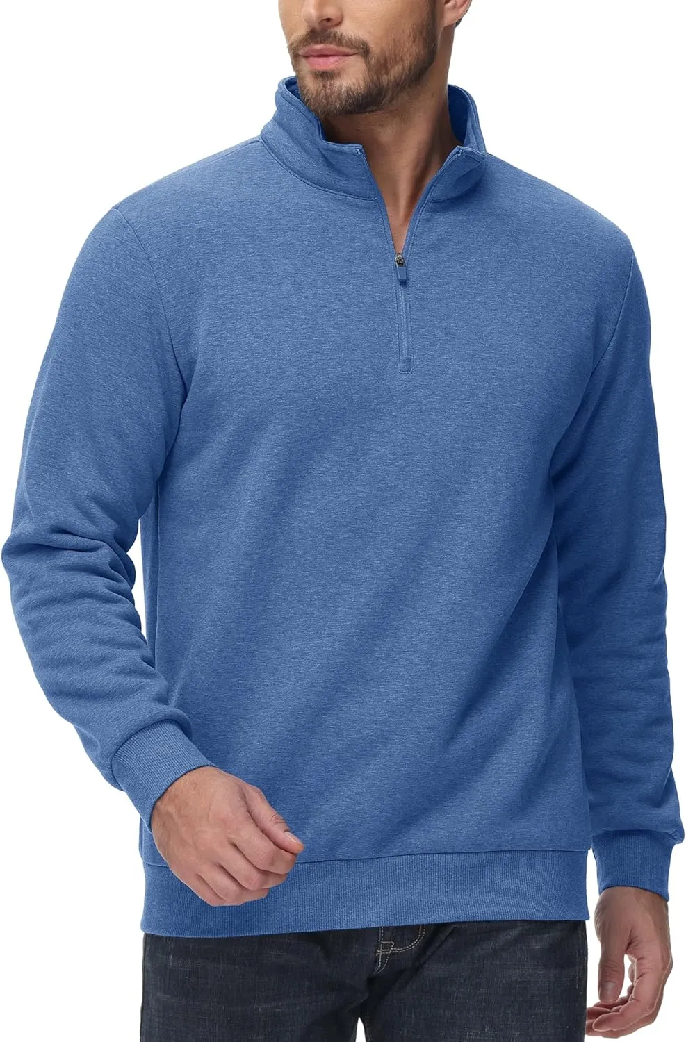 MAGCOMSEN Men's Sherpa Lined Quarter Zip Fleece Heavyweight Pullover Winter Warm Sweatshirts