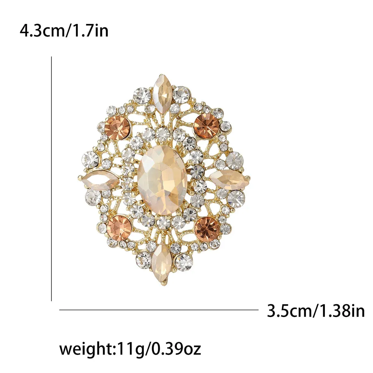 Mahershala Rhinestone Brooch Pin