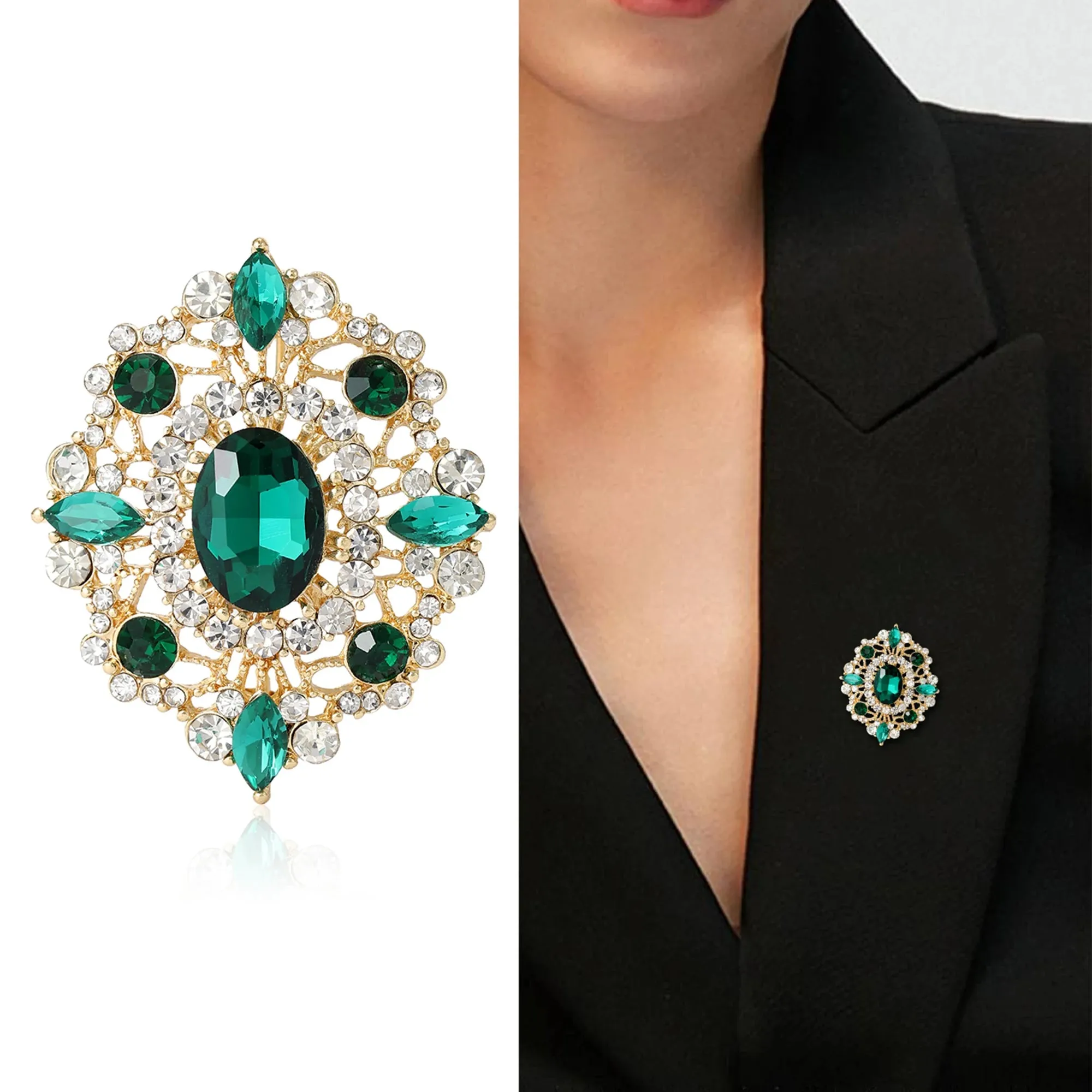 Mahershala Rhinestone Brooch Pin