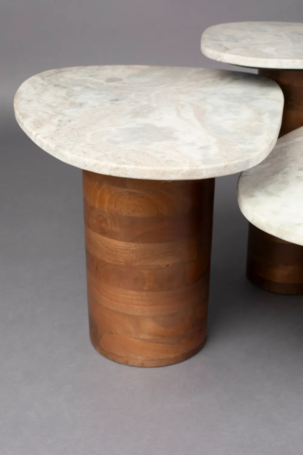Marble Pedestal Side Tables (3) | Dutchbone Suki
