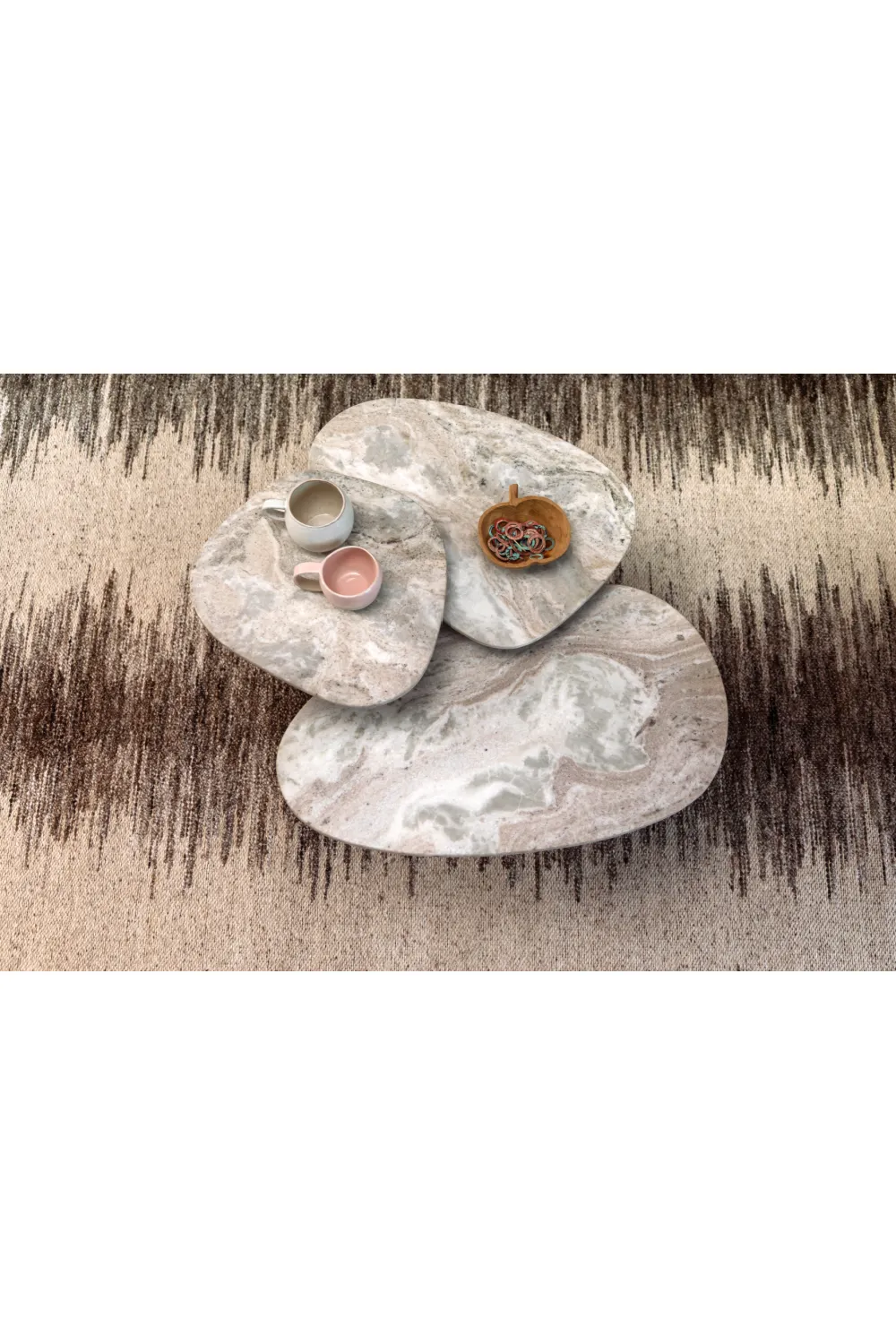 Marble Pedestal Side Tables (3) | Dutchbone Suki