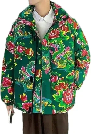Men Padded Chinese Thickened Cotton Coat Warm Winter Jacket
