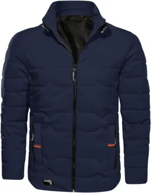 Mens Autumn And Winter Fashion Casual Collar Solid Color Padded Warm Cotton Coat Cotton Padded Jacket Coat Jackets Mens