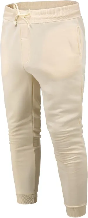 Men's Casual Cotton Sweatpants Elastic Waist Drawstring Joggers Stretch Slim Fit Sport Pants for Men with Pockets