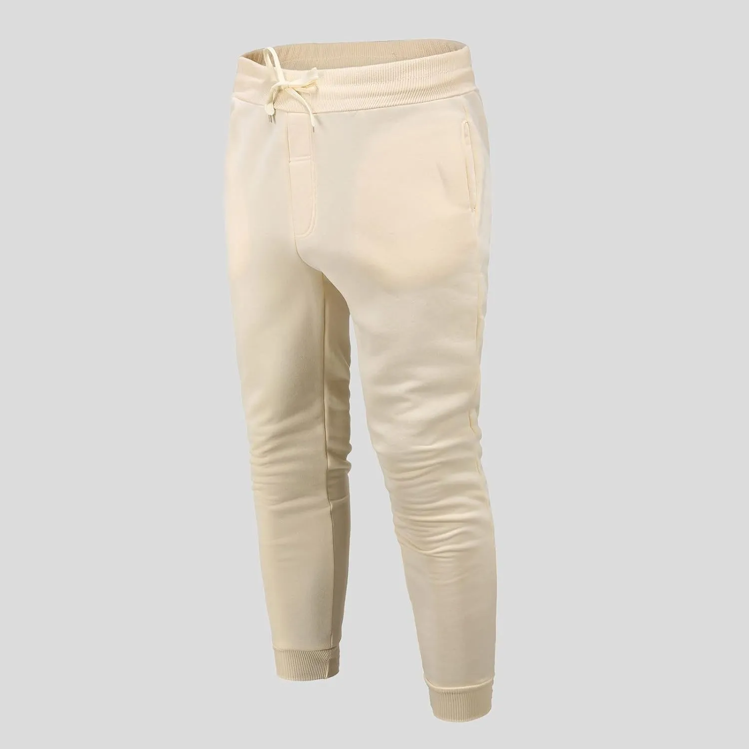 Men's Casual Cotton Sweatpants Elastic Waist Drawstring Joggers Stretch Slim Fit Sport Pants for Men with Pockets
