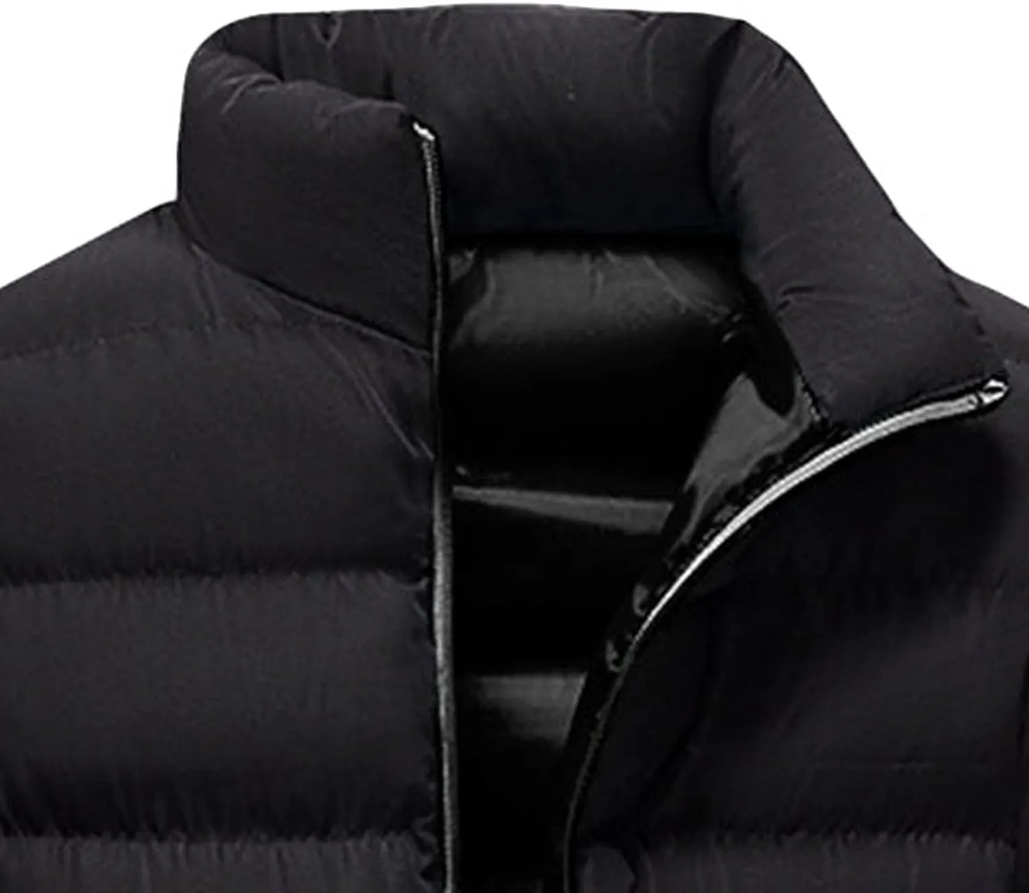 Men's Slim Fit Winter Jacket Winter Warm Zipper Stand Collar Jacket Male Thicken Parka Quilted Cotton-Padded Coats