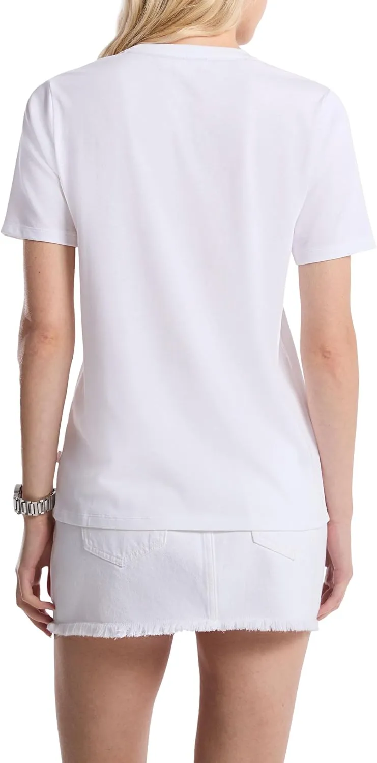 Michael Kors Women's Rhinestud Mk Logo T-Shirt