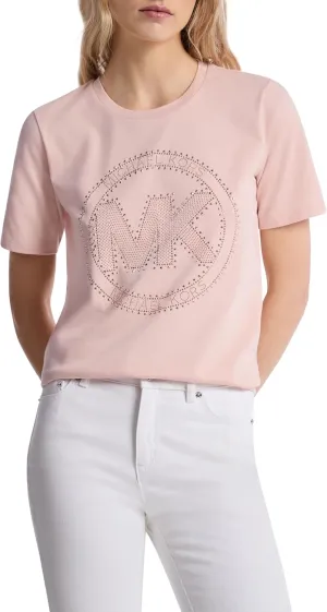 Michael Kors Women's Rhinestud Mk Logo T-Shirt