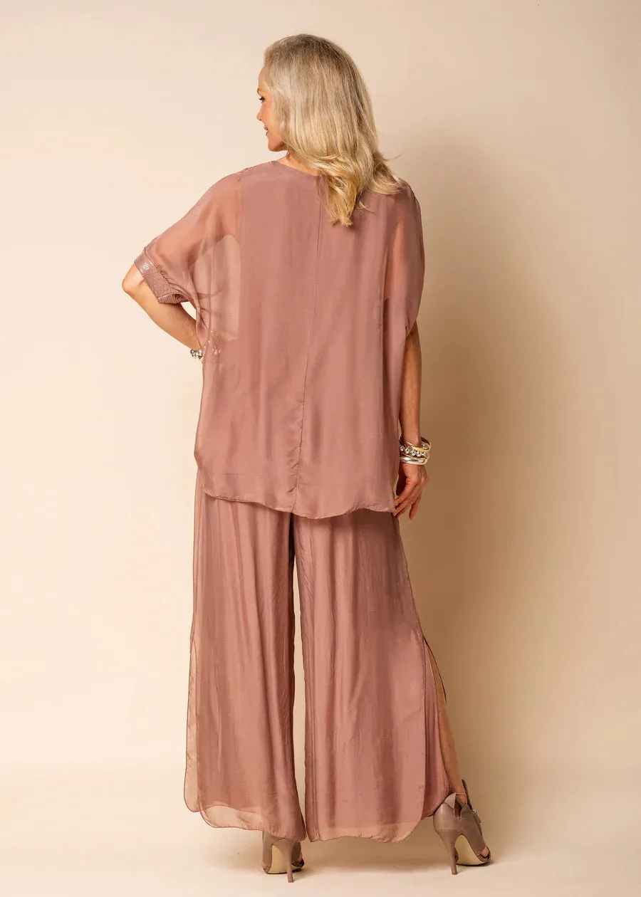 Mimi Silk Top in Nutmeg