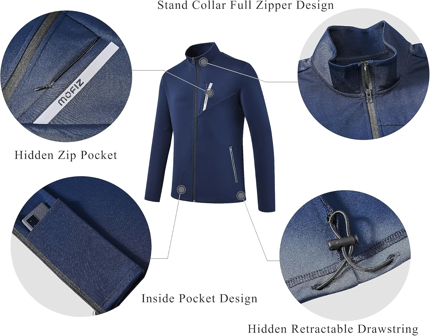 MoFiz Mens Tracksuit Jogging Sports Sweatsuit Comfortable Outfits Casual Athletic Pants Full zip Jacket 2 Piece
