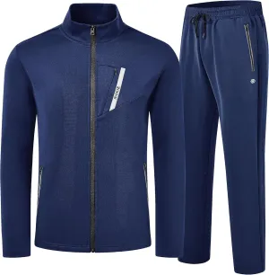 MoFiz Mens Tracksuit Jogging Sports Sweatsuit Comfortable Outfits Casual Athletic Pants Full zip Jacket 2 Piece