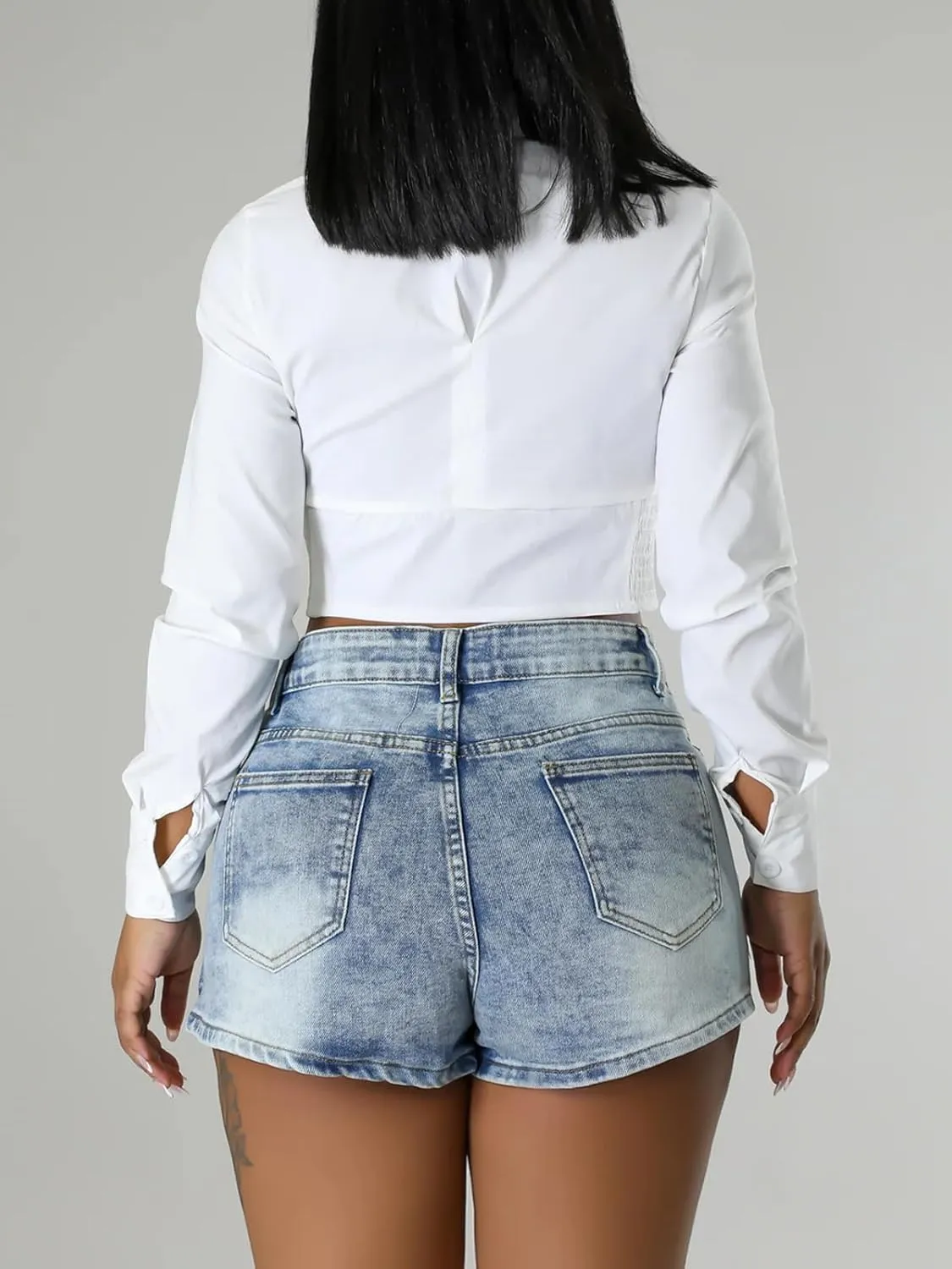 Molisry Women's Wrap Jean Skort High Waisted Y2K Irregular Trendy Denim Shorts Streetwear 2025