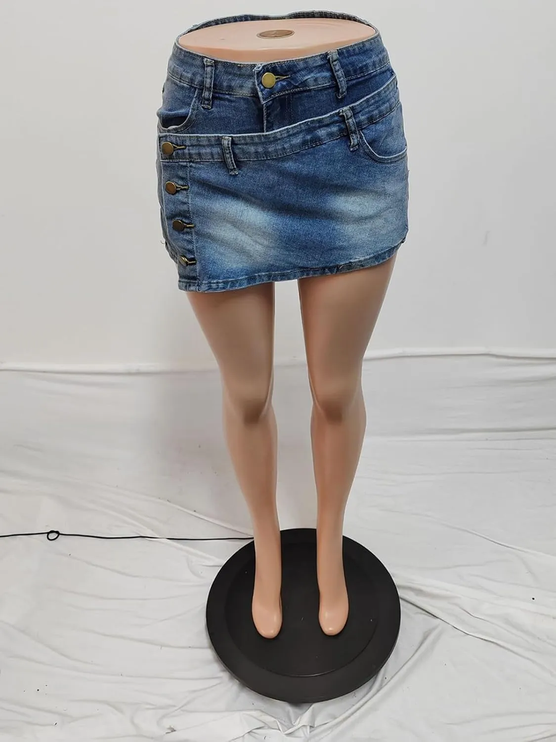 Molisry Women's Wrap Jean Skort High Waisted Y2K Irregular Trendy Denim Shorts Streetwear 2025