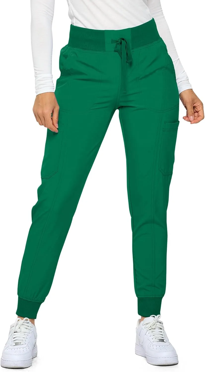Monarch Uniforms Womens Jogger Scrubs Ribbed Jogger Scrub Pants for Women