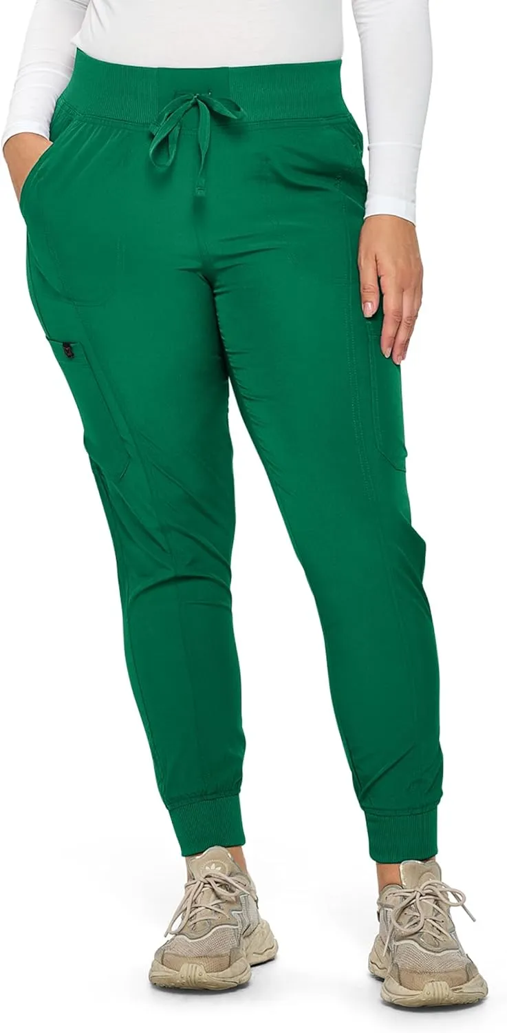 Monarch Uniforms Womens Jogger Scrubs Ribbed Jogger Scrub Pants for Women