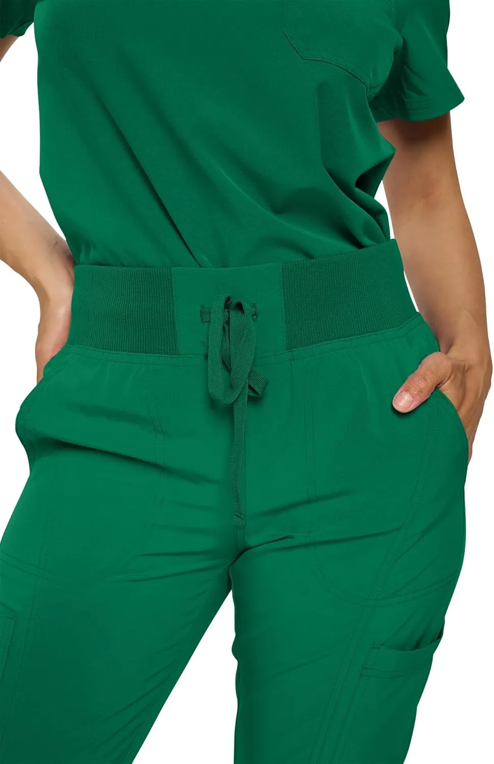 Monarch Uniforms Womens Jogger Scrubs Ribbed Jogger Scrub Pants for Women