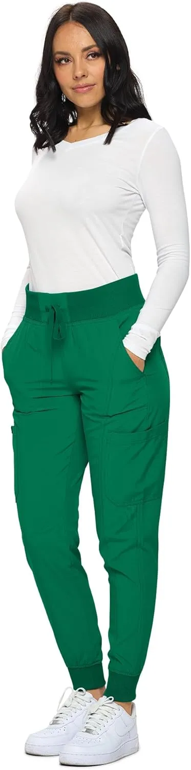 Monarch Uniforms Womens Jogger Scrubs Ribbed Jogger Scrub Pants for Women