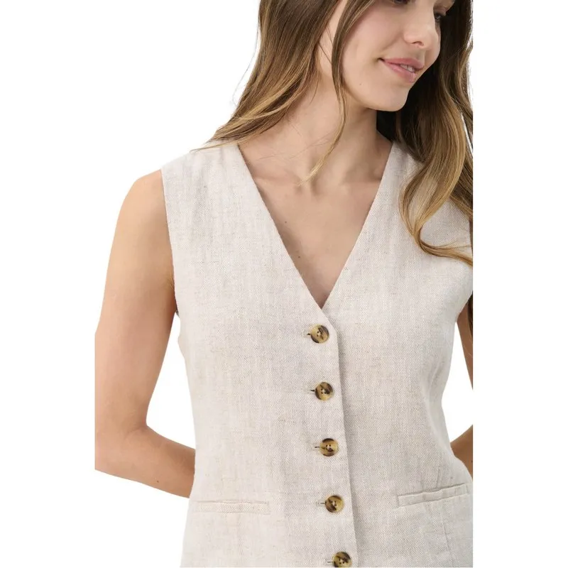 Nadhia Waistcoat in French Oak Melange
