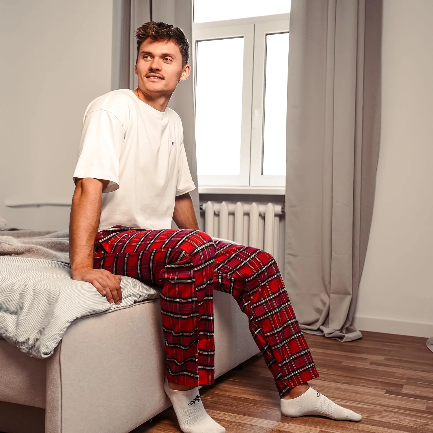 NORTY Flannel Pajama Pants for Men - Comfortable PJ Bottoms for Adults - Men's Sleepwear - Cotton/Poly Blend